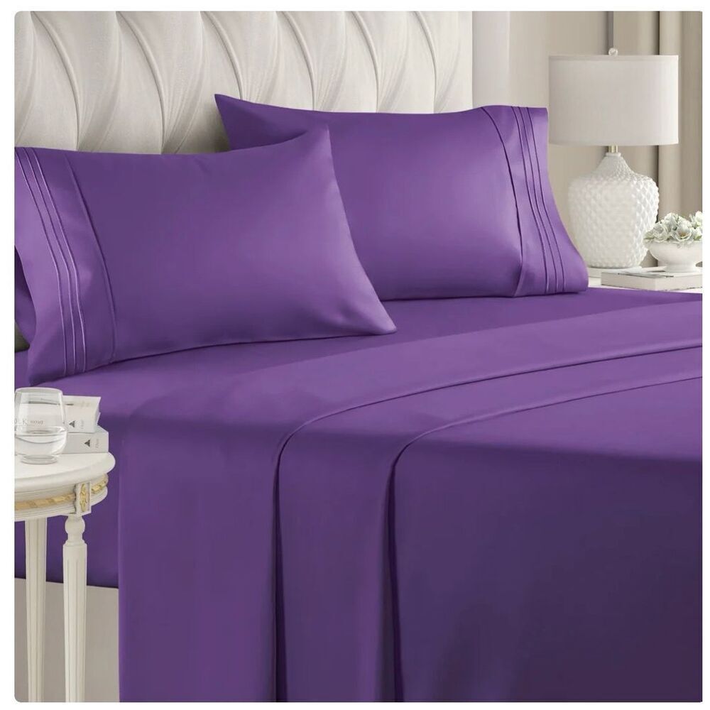 CGK Linens by CKG Unlimited 6Pc. Queen Sheet Set Purple NWT